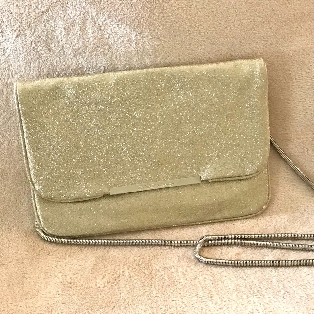 BCBGeneration GOLD GLITTER CROSSBODY HANDBAG